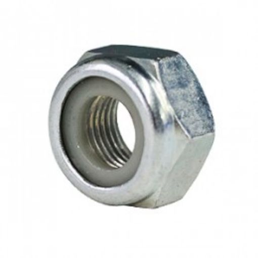 Picture of M10 X 1.25 Nyloc Nut Fine Type T DIN 985 Bzp