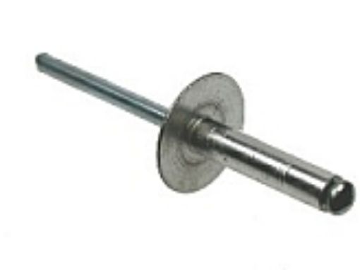 Picture of 4.8 x 12 (3/16)Large Flange Aluminium Dome Head Rivets