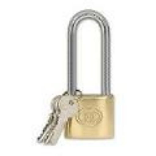 Picture of Tri Circle Long Shackle Brass Padlock 38mm