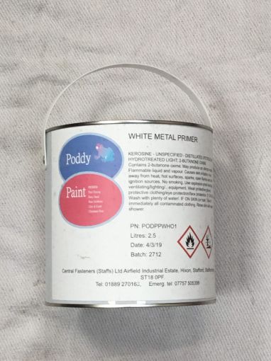 Picture of Poddy Paint White Metal Primer Paint 2.5ltrs 9010