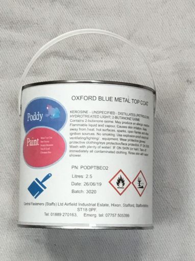 Picture of Poddy Paint Oxford Blue Metal Top Coat Paint 2.5ltrs BS105