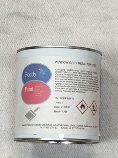 Picture of Poddy Paint RAL7040 Window Grey Metal Top Coat Paint 1ltr