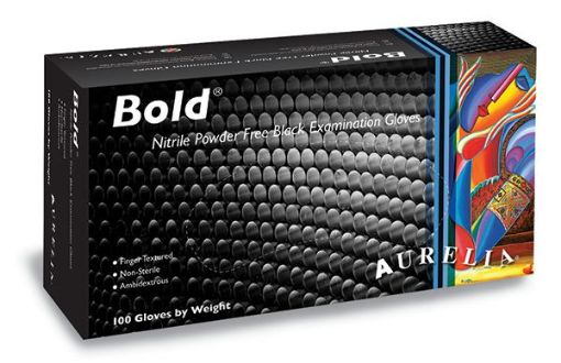 Picture of Bold Black Powder Free Nitrile Gloves (L) Powder Free Nitrile 5.0mil Gloves