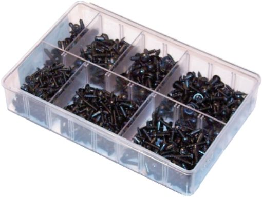 Picture of Assorted Black Self Tap Screws Pozi Flanged No.6-10