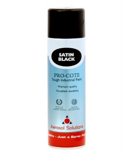 Picture of Aerosol Solution Pro-cote Satin Black Paint 500ml