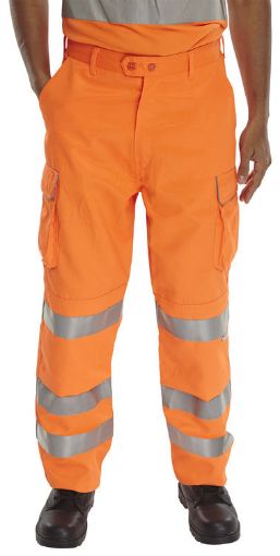 Picture of B Seen Hi Vis Orange Rail Spec Trousers - 34