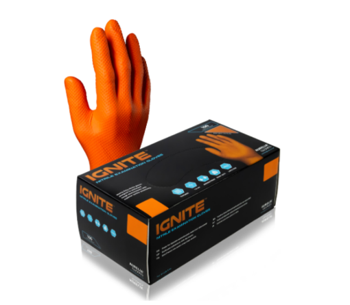 Picture of Aurelia Ignite Orange Nitrile Gloves (L)