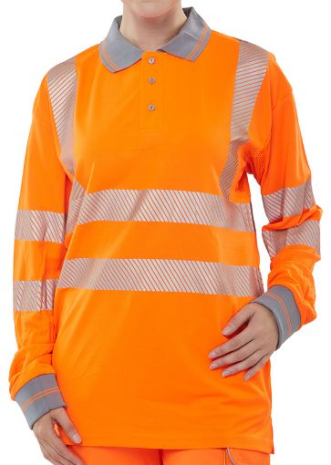 Picture of Beeswift S Orange Hi Vis Rail Long Sleeve