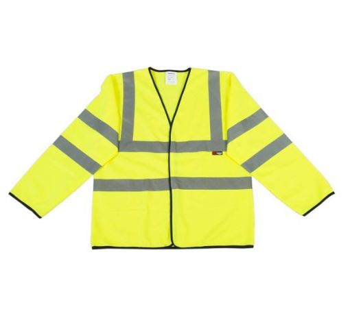 Picture of HI-VIS WAIST COAT LONG SLVE (YLW) M