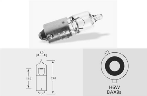 Picture of Lucas 434 Bulb 12v 6w BAX9s Halogen 'E'